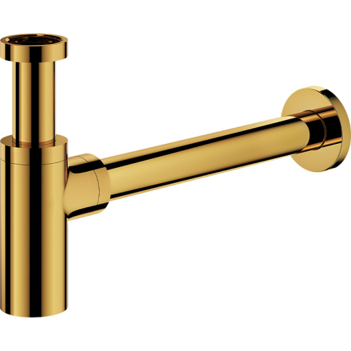 Сифон Омнирес для ванны клик-клак с выпуском и переливом, автомат, золото