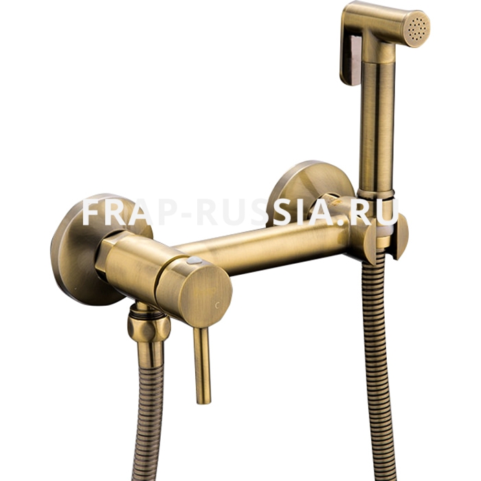 Frap F7503-4 Смеситель с гигиеническим душем, бронза, накладной