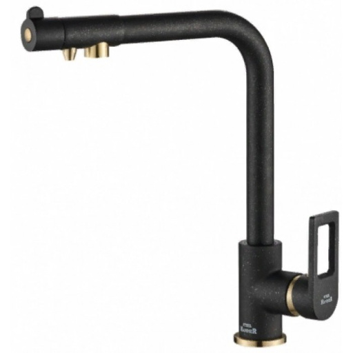 Zorg Steel Hammer SH 572 BLACK BR Смеситель для кухни с подключением к фильтру, чёрный/бронза